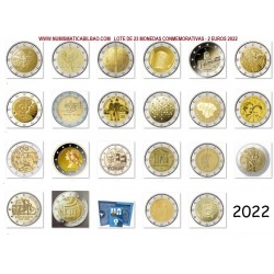 2 EUROS 2021 @LOTE DE 26 MONEDAS CONMEMORATIVAS SC@ BELGICA, FINLANDIA, GRECIA, FINLANDIA, LUXEMBURGO, MALTA... @SI ESPAÑA@