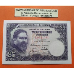 25 PESETAS 1954 JULIO 22 ISAAC ALBENIZ Serie L SC ESPAÑA