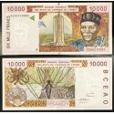 . COSTA DE MARFIL 10000 FRANCOS 1992 (A) NATIVOS Pick 114AA BILLETE SC West African States IVORY COAST UNC BANKNOTE