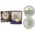 ITALIA 5 EUROS 2014 ABADIA DE SAN FRUTTUOSO KM.373 MONEDA DE PLATA PROOF ESTUCHE y CERTIFICADO