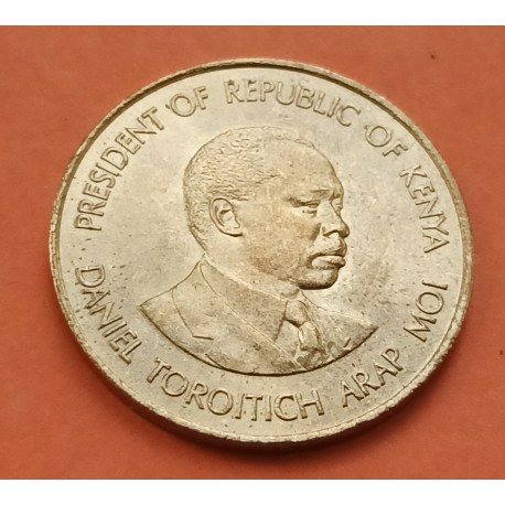 KENIA 5 CENTAVOS 1980 DANIEL TOROITICH ARAP MOI KM.18 LATON MBC+ Kenya coin