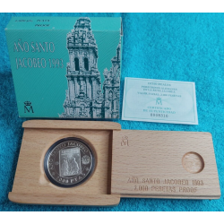 . ESPAÑA XACOBEO 2000 PESETAS 1993 PEREGRINOS ALEMANES PLATA OFE