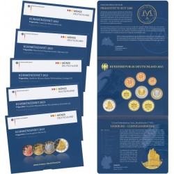 .2015 ALEMANIA CARTERA EUROS ADFGJ 2015 1+2+5+10+20+50 Centimos
