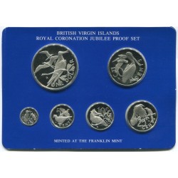 BRITISH VIRGIN ISLANDS SET PLATA 1977 SILVER PROOF 1 Ct / DOLLAR
