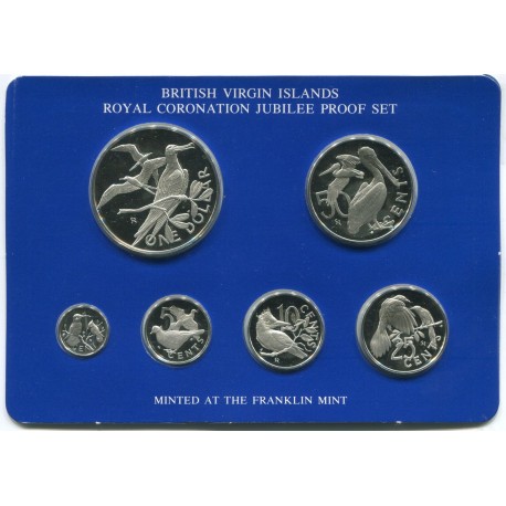 . 6 monedas x 1978 ISLAS VIRGENES ESTUCHE DE PLATA ISABEL II BRITISH VIRGIN ISLANDS 1953 ROYAL CORONATION SILVER JUBILEE