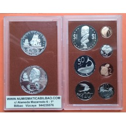9 monedas x ISLAS COOK 2,50 DOLARES + 7,50 DOLARES 1974 PLATA PROOF y 1+2+5+10+20+50 CENTAVOS 1974 PECES y AVES
