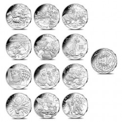 . 10+50 EUROS 2015 FRANCIA ASTERIX 2ª SERIE PLATA France Coffret