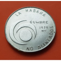 CUBA 1 PESO 1979 CUMBRE DE LOS PAISES NO ALINEADOS KM.191 MONEDA DE NICKEL SC- caribe