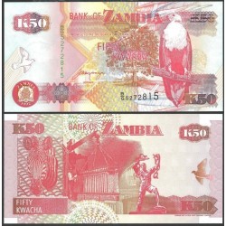 ZAMBIA 50 KWACHA 1992 AGUILA SOBRE RAMA PICK 37A BILLETE SC BANKNOTE UNC AFRICA