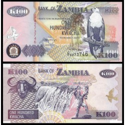 ZAMBIA 100 KWACHA 1992 AGUILA SOBRE RAMA PICK 38B BILLETE SC Africa UNC BANKNOTE