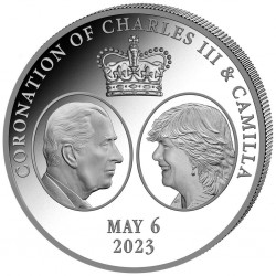 . 1 acoin @CARLOS III y CAMILA 1ª ONZA JUNTOS@ CAMERUN 1000 FRANCOS 2023 CHARLES III CORONATION MONEDA DE PLATA Cameroon OZ