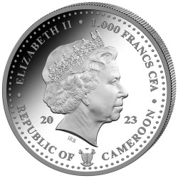 . 1 acoin @1/JUNIO Envío@ CAMERUN 1000 FRANCOS 2023 CORONACIÓN DE CARLOS III y CAMILA MONEDA DE PLATA Cameroon ONZA OZ