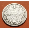 INGLATERRA 3 PENIQUES 1875 REINA VICTORIA KM.730 MONEDA DE PLATA @ESCASA@ Great Britain UK 3 Pence silver coin