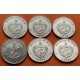 6 monedas x CUBA 1 PESO 1985 DEFENSA DE LA NATURALEZA IGUANA + COCODRILO + COTORRA NICKEL SC KM.124/126/128/181/183