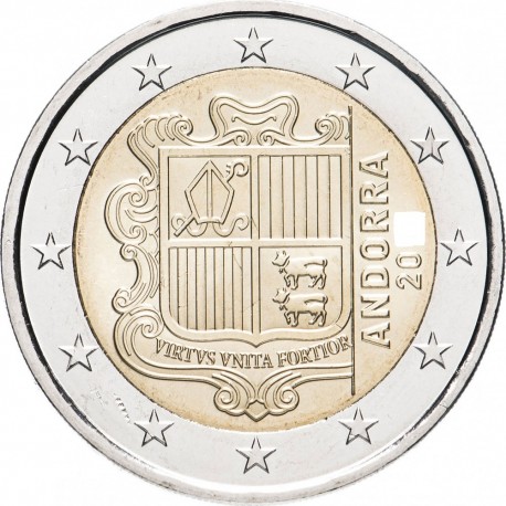 . 1 coin @ENVIO HOY@ ANDORRA 2 EUROS 2022 ESCUDO NACIONAL MONEDA BIMETALICA @NO CONMEMORATIVA@ SC TIPO NORMAL LA DE CIRCULACION