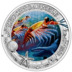 . 1 coin AUSTRIA 3 EUROS 2023 KRILL ANTÁRTICO Serie VIDA MARINA A COLORES 3ª MONEDA DE NICKEL SC Leuchtgarnele