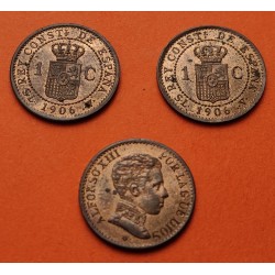. 1 moneda SC x ESPAÑA Rey ALFONSO XIII 1 CENTIMO 1906 * 6 SLV ESCUDO KM.726 BRONCE RESTOS DE BRILLO ORIGINAL