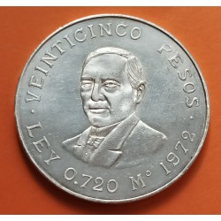 0,52 ONZAS x MEXICO 25 PESOS 1972 BENITO JUAREZ KM.480 MONEDA DE PLATA MBC Estados Unidos Mexicanos silver coin R/1