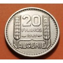 ARGELIA 20 FRANCOS 1949 ALEGORÍA y ESCUDO CON VALOR KM.91 MONEDA DE NICKEL MBC+ Algeria Algerie R/2