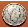 ARGELIA 20 FRANCOS 1949 ALEGORÍA y ESCUDO CON VALOR KM.91 MONEDA DE NICKEL MBC+ Algeria Algerie R/2