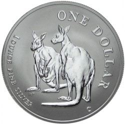 AUSTRALIA 1 DOLAR 1999 CANGURO MONEDA DE PLATA SC SILVER Kangaroo Känguru $1 Dollar OZ 1 ONZA OUNCE cápsula