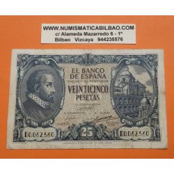 ESPAÑA 25 PESETAS 1940 JUAN DE HERRERA Serie D 0062560 Pick 116 @RARO BILLETE@ Spain banknote