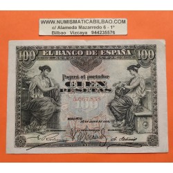 ESPAÑA 100 PESETAS 1906 CUADRO DE MUJERES SENTADAS Sin Serie 5667838 Pick 59A @RARO@ MBC+ Spain banknote ALFONSO XIII