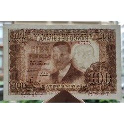 @RARA SeRIE A@ ESPAÑA 100 PESETAS 1953 JULIO ROMERO DE TORRES Serie A 907778 Pick 145 BILLETE MBC++ Spain banknote