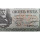 @RARO@ ESPAÑA 50 PESETAS 1940 MENENDEZ PELAYO Serie C 0836422 Pick 141 BILLETE EBC/SC- Spain banknore