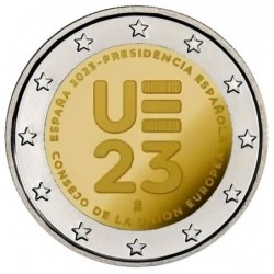 . 1 acoin ESPAÑA 2 EUROS 2023 PRESIDENCIA DE LA UNIÓN EUROPEA SC MONEDA CONMEMORATIVA