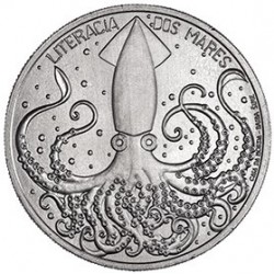 . 1 coin PORTUGAL 7,50 EUROS 2023 CALAMAR Literacia Dos Mares 1º MONEDA DE NICKEL SC
