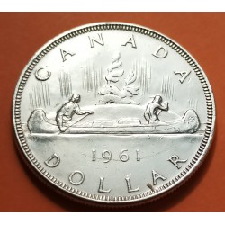 .CANADA 1 DOLLAR 1961 CANOA INDIOS PLATA SILVER KM*54 UNC