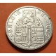 BELGICA 5 FRANCOS 1939 LEÓN KM.117.2 MONEDA DE NICKEL MBC Belgium PRE OCUPACIÓN NAZI III REICH