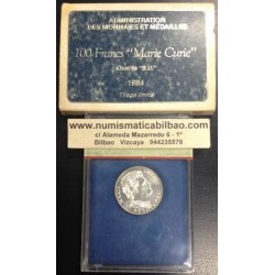 .FRANCIA 100 FRANCOS 1984 MAIE CURIE PLATA BU Silver Francs Fran
