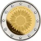 . 1 acoin LETONIA 2 EUROS 2023 GIRASOL DE UCRANIA 1ª MONEDA CONMEMORATIVA SC Latvia Lettonia