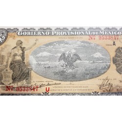 MEXICO 1 PESO 1915 Veracruz GOBIERNO PROVISIONAL MONEDAS Pick S1101A BILLETE MBC @RARO@ Mejico banknote REVOLUCION MEXICANA