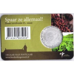 HOLANDA 5 EUROS 2010 PINTOR MAX HAVELAAR 150 ANIVERSARIO KM.297 MONEDA SC PLATA/COBRE The Netherlands coincard
