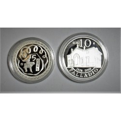 SAN MARINO 5 EUROS 2008 CARDUCCI + 10 EUROS 2008 OLIMPIADA DE BEIJING MONEDAS DE PLATA ESTUCHE PROOF SILVER SET