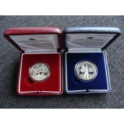 SAN MARINO 5 EUROS 2005 + 10 EUROS 2005 OLIMPIADA DE INVIERNO TURIN + MILIZIA SOLDADO 2 MONEDAS DE PLATA PROOF ESTUCHE