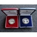 SAN MARINO 5 EUROS 2005 + 10 EUROS 2005 OLIMPIADA DE INVIERNO TURIN + MILIZIA SOLDADO 2 MONEDAS DE PLATA PROOF ESTUCHE