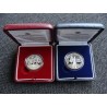 SAN MARINO 5 EUROS 2005 + 10 EUROS 2005 OLIMPIADA DE INVIERNO TURIN + MILIZIA SOLDADO 2 MONEDAS DE PLATA PROOF ESTUCHE