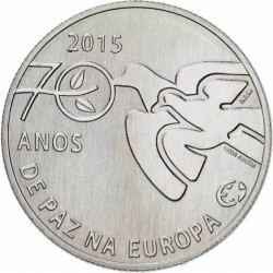 PORTUGAL 2,50 EUROS 2015 PALOMA 70 AÑOS DE PAZ EN EUROPA MONEDA DE NICKEL CONMEMORATIVA SC