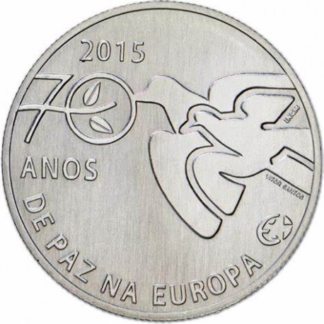 PORTUGAL 2,50 EUROS 2015 PALOMA 70 AÑOS DE PAZ EN EUROPA MONEDA DE NICKEL CONMEMORATIVA SC