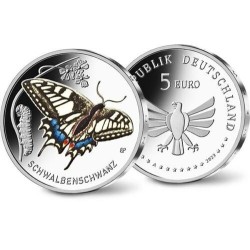 . 1 acoin ALEMANIA 5 EUROS 2023 G MARIPOSA Serie EL MUNDO DE LOS INSECTOS @COLORES@ 3º MONEDA DE NICKEL Germany