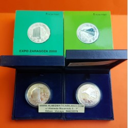 ESPAÑA 10 EUROS 2007 EXPO ZARAGOZA 2008 2 monedas PLATA SET