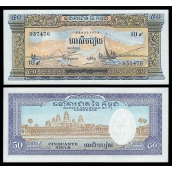 . CAMBOYA 100 RIELS 1956 ESTATUAS Pick 13 SC Cambodia