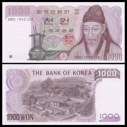 KOREA DEL SUR 1000 WON 1983 YI HAWANG y POBLADO Serie 2992 Pick 47 BILLETE SC South Korean BANKNOTE