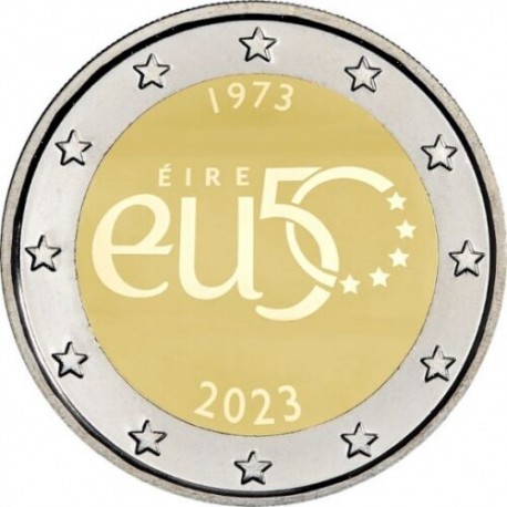 . 1 acoin IRLANDA 2 EUROS 2023 1973 EUROPA 50 AÑOS DE SU ADHESIÓN MONEDA @SC con IMPERFECCIONES@ Eire Ireland