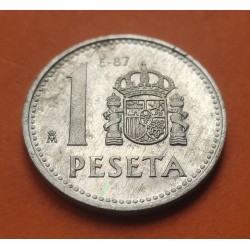 1 moneda OXIDOS x ESPAÑA 1 PESETA 1987 PROOF E-87 III EXPOSICION NACIONAL DE NUMISMATICA E87 FNMT ALUMINIO