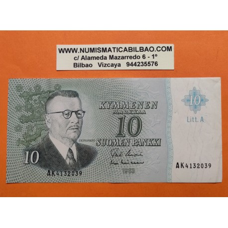 @PVP NUEVO 40€ FINLANDIA 10 MARKKAA 1963 PAASIKIVI Pick 104 BILLETE CIRCULADO Finnland banknote
